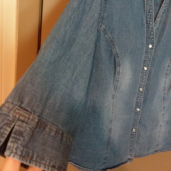 💲5/$25💲Faded Glory Blue Jean Blouse 22W/24W - Picture 5 of 8